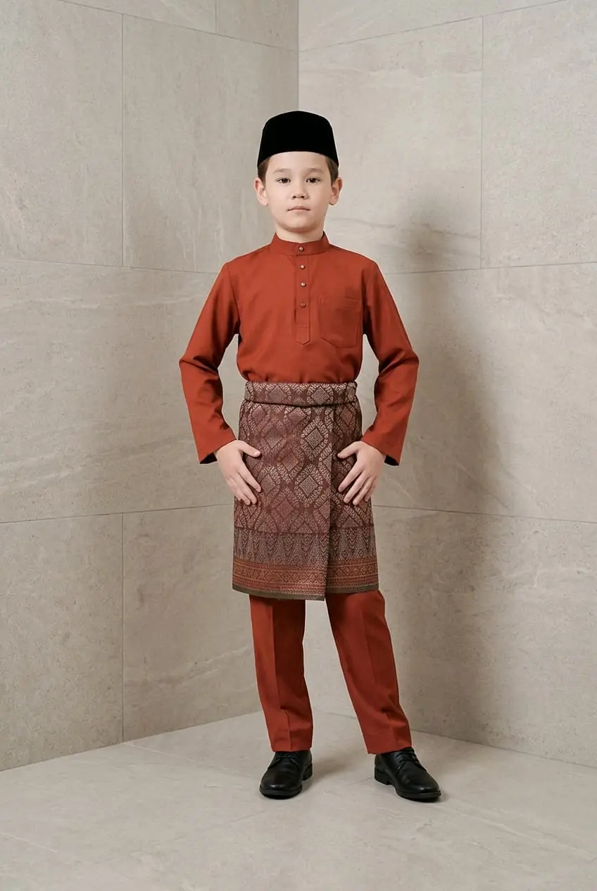 setelan baju melayu teluk belangga anak  - teracoka